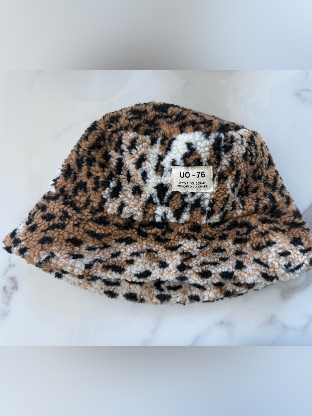 Urban Outfitters Leopard Sherpa Bucket Hat